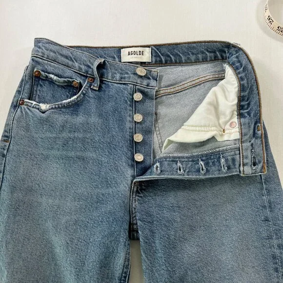 AGOLDE Riley High Rise Straight Crop Jeans in Whiplash Size 25 - Picture 5 of 13